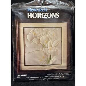 Monarch Horizons Calla Lillies Embroidery hand Sewing Crewel Kit VTG Craft